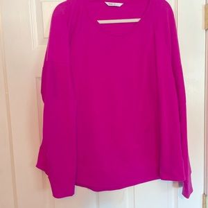 Hot Pink Casual Sweatshirt